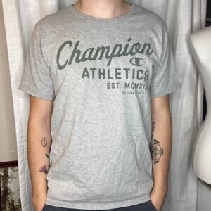 Vintage Men's Grey Reverse Weave Champion Tee Shirt (L)